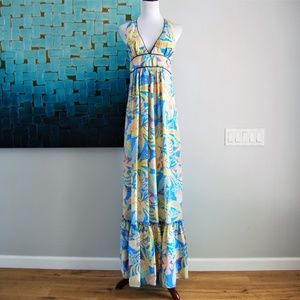 COREY LYNN CALTER Floral Silk Printed Racerback Ma